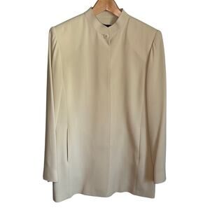 Linda Allard Ellen Tracy 100% Silk Tan Blazer Women’s 8 Classic Style